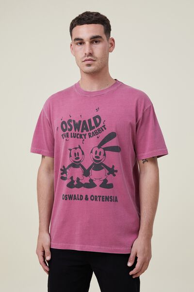 Oswald Loose Fit T-Shirt, LCN DIS RASPBERRY/TRUE LOVE