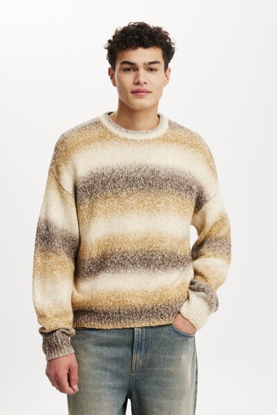 Ombre Crew Knit, LATTE OMBRE