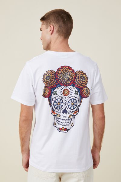 Tbar Collab Pop Culture T-Shirt, LCN MOD WHITE/MODELO - SUGAR SKULL