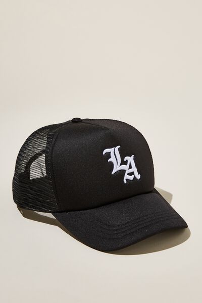 Urban Trucker Hat, BLACK / LA