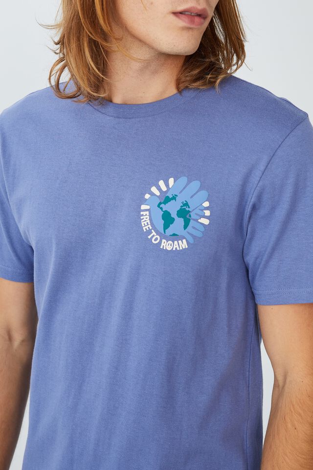 Tbar Art T-Shirt, BLUE FLINT/FREE TO ROAM