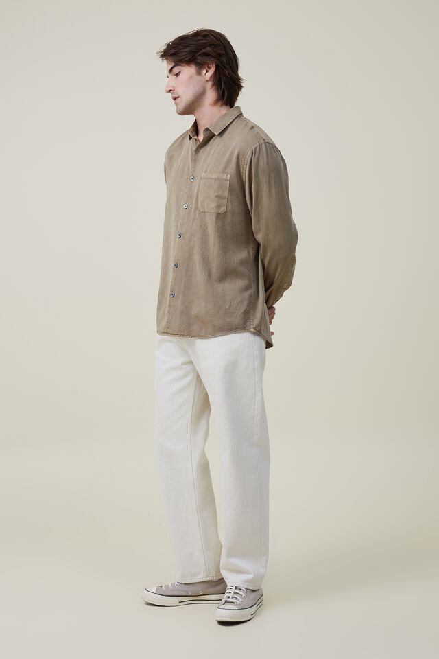 Stockholm Long Sleeve Shirt, BISCUIT SLUB