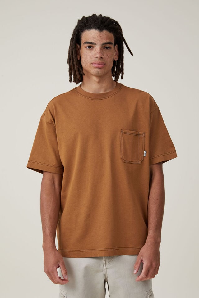 Camiseta - Heavy Weight Pocket T-Shirt, GINGER / CIVIC CONTRAST