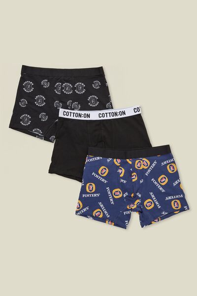 Mens Fosters Trunks 3 Pack, LCN FOS 3 PACK/FOSTERS
