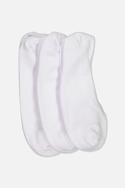 Invisible Socks 3 Pack, WHITE