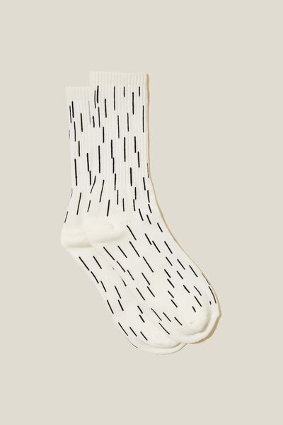 Graphic Sock, IVORY LINES