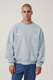Box Fit Graphic Crew Sweater, BLUE HAZE / NEW AESTHETIC - alternate image 1