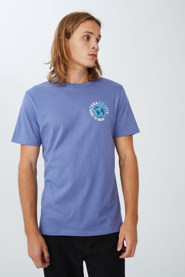 Tbar Art T-Shirt, BLUE FLINT/FREE TO ROAM