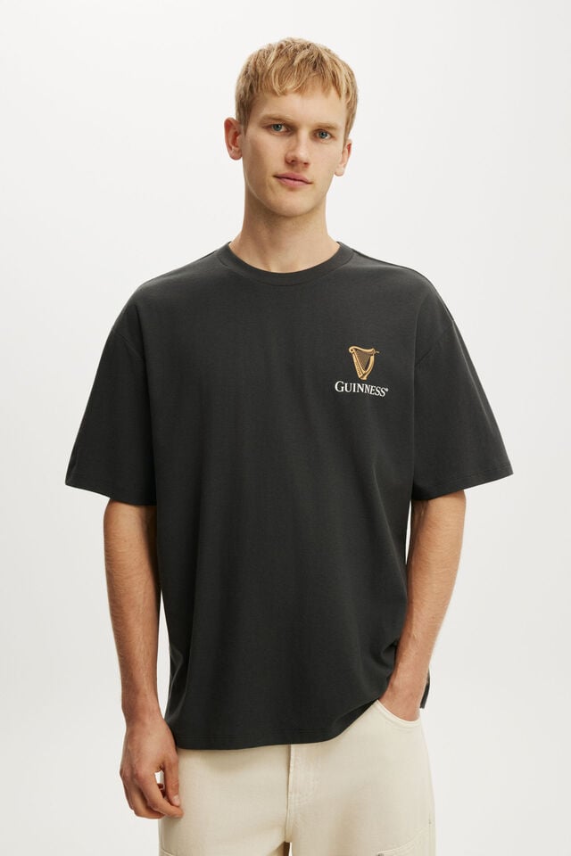 Guinness Beer Everyday Fit T-Shirt, LCN GUI FADED SLATE - GUINNESS - TORTOISE
