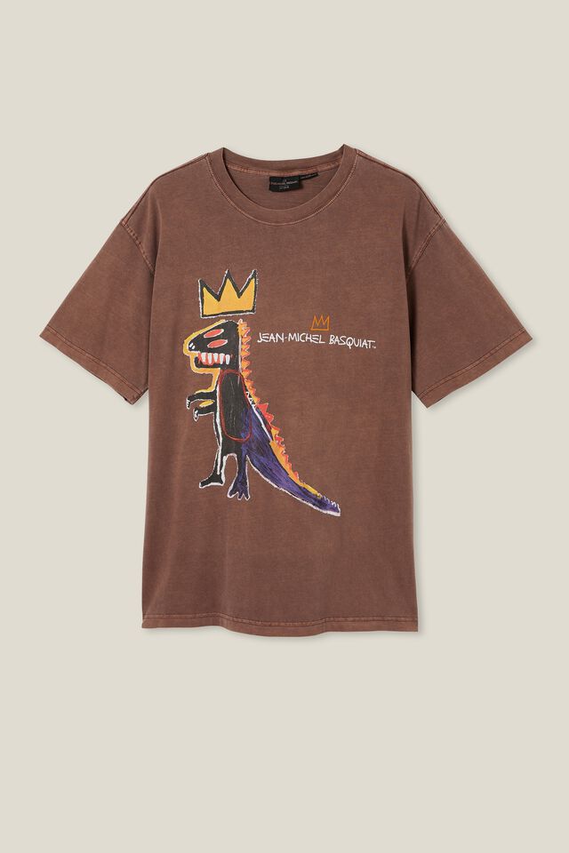 Basquiat Loose Fit T-Shirt, LCN BSQ WOODCHIP/DINOSAUR