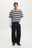 Box Fit Short Sleeve Polo, GREY MARLE BOLD STRIPE - example image 2