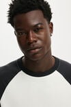Everyday Fit Long Sleeve T-Shirt, VINTAGE WHITE / WASHED BLACK RAGLAN - example image 4