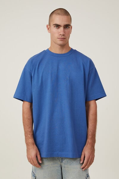 Box Fit Plain T-Shirt, WASHED COBALT
