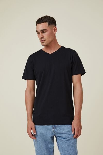 Organic V-Neck T-Shirt, BLACK