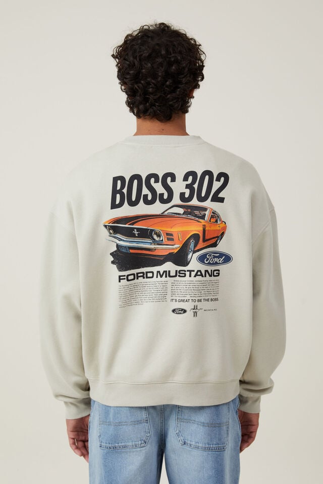 Box Fit Ford Crew Sweater, LCN FOR IVORY/ BOSS 302
