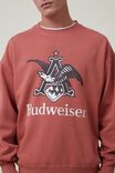 Budweiser Oversized Crew Sweater, LCN BUD BRUSCHETTA RED/A & EAGLE - alternate image 5