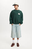 Tylah Saunders Box Fit Crew Sweater, LCN BRA PINENEEDLE GREEN/ (RE) CONNECTION - example image 2