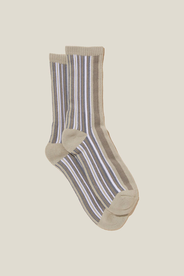 Graphic Sock, GREY/VERTICAL STRIPE