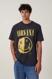 Nirvana Loose Fit T-Shirt, LCN MT BLACK/NIRVANA - SMILEY HALF - vista alternativa 1