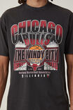 NBA Chicago Bulls Loose Fit T-Shirt, LCN NBA WASHED BLACK/BULLS - CITYSCAPE - alternate image 4