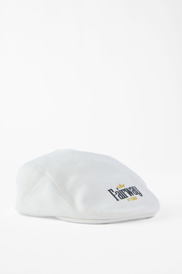 Mens Beret, WHITE/FAIRWAY FITTINGS