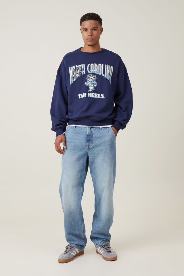 Box Fit License College Crew Sweater, IMG INDIGO / NORTH CAROLINA MASCOT