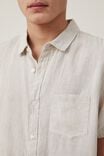 Linen Short Sleeve Shirt, OATMEAL - alternate image 4