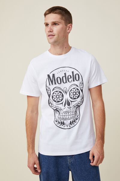 Tbar Collab Pop Culture T-Shirt, LCN MOD WHITE/MODELO - DAY OF THE DEAD