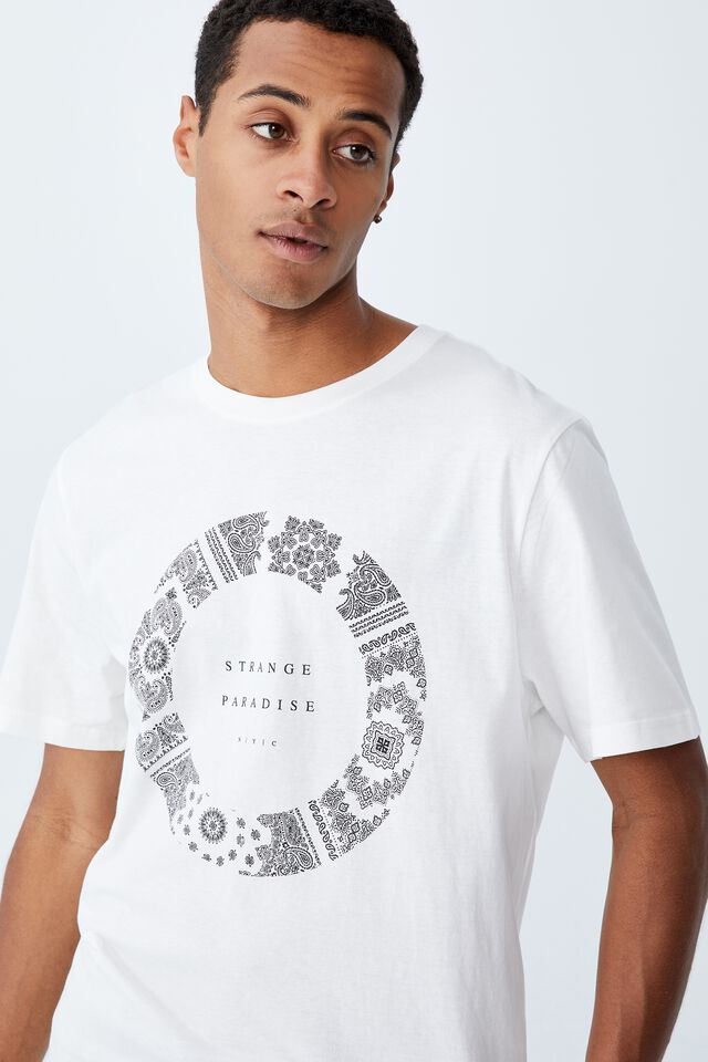 Tbar Street T-Shirt, VINTAGE WHITE/STRANGE PAISLEY