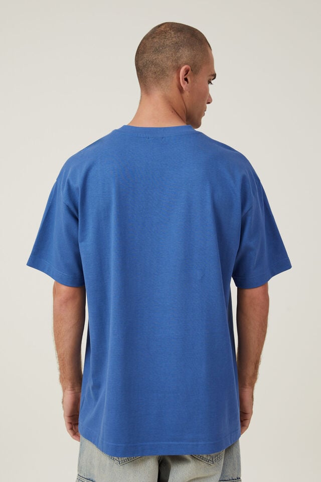 Box Fit Plain T-Shirt, WASHED COBALT