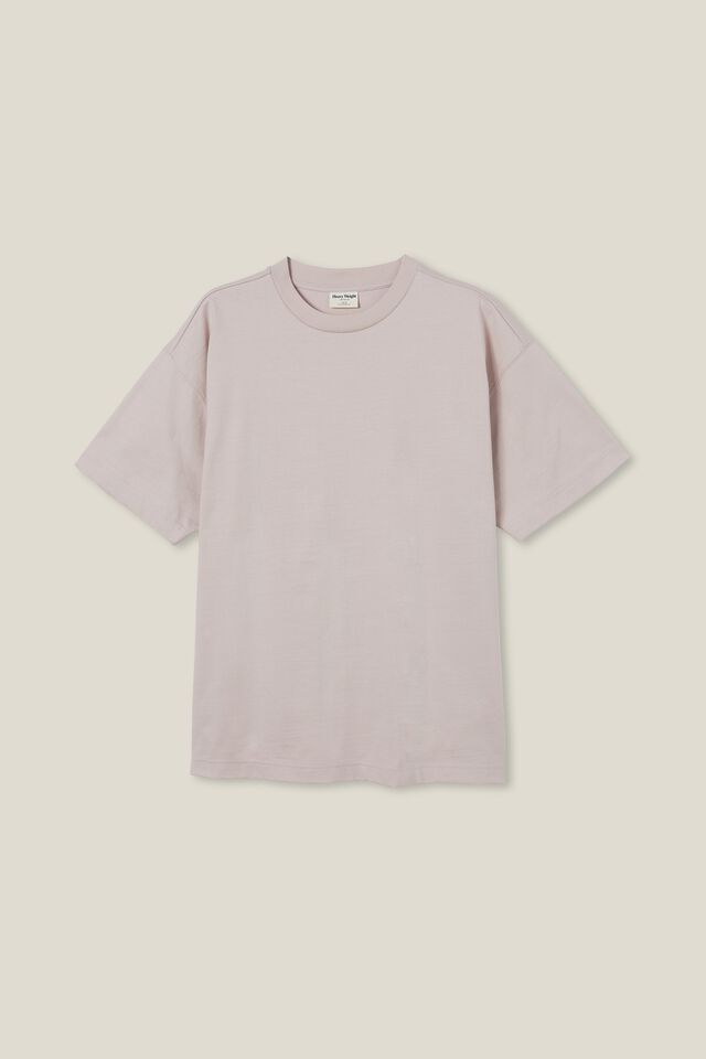 Box Fit Plain T-Shirt, ICED LILAC