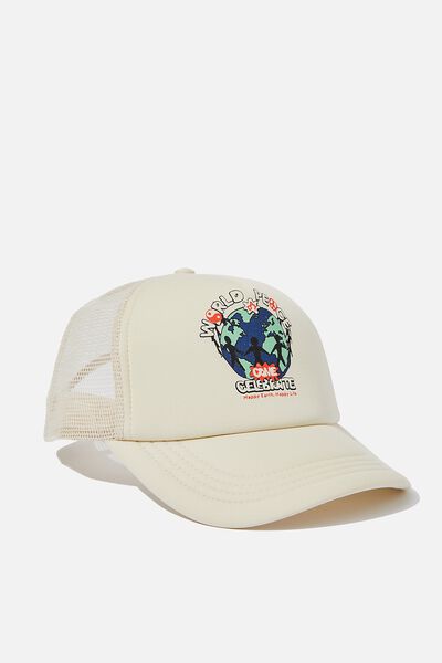 Trucker Hat, IVORY / WORLD PEACE