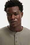 Cropped Fit Henley Long Sleeve, LIGHT SLATE - example image 4
