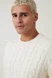 Cable Knit Crew, OFF WHITE CABLE - alternate image 4