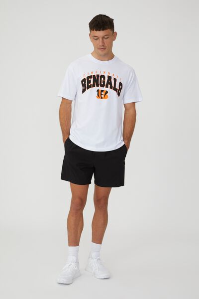 Active Collab Organic Loose Fit T-Shirt, LCN NFL BENGALS/WHITE