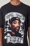 Tupac Loose Fit T-Shirt, LCN BRA WASHED BLACK/TUPAC - AIRBRUSH - alternate image 4