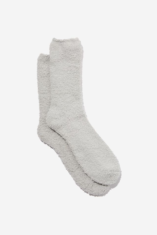 Fluffy Bed Sock, GREY