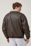 Faux Leather Flight Jacket, BROWN - alternate image 3