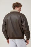 Faux Leather Flight Jacket, BROWN - alternate image 3