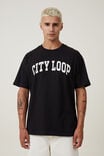 Loose Fit College T-Shirt, BLACK / CITY LOOP - alternate image 1