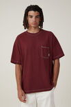 Camiseta - Heavy Weight Pocket T-Shirt, DARK CARMINE / CIVIC CONTRAST - vista alternativa 1
