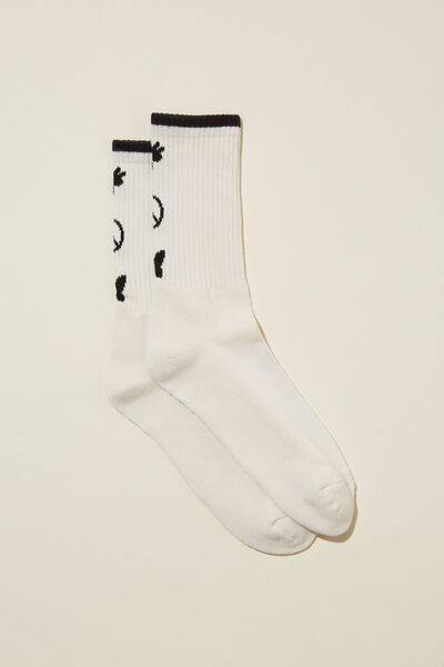 Meias - Graphic Sock, BONE/PEACE IS THE MISSION