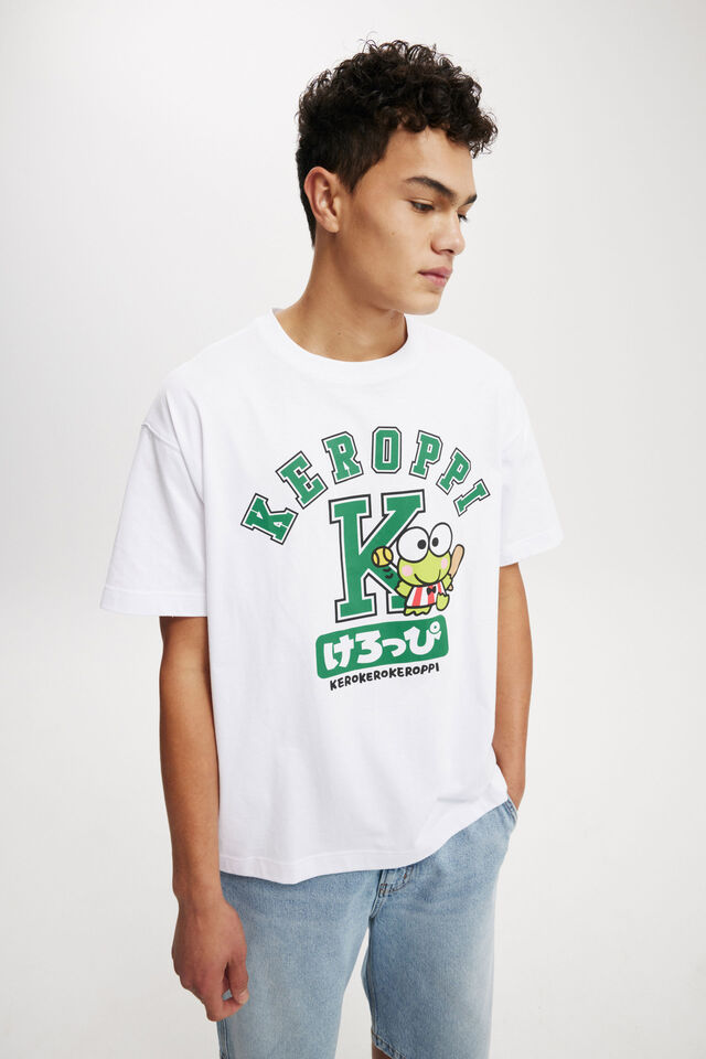 Kerokerokeroppi Box Fit T-Shirt, LCN SAN WHITE/KEROPPI BASEBALL