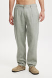 Linen Pleat Pant, WASHED MILITARY - alternate image 2