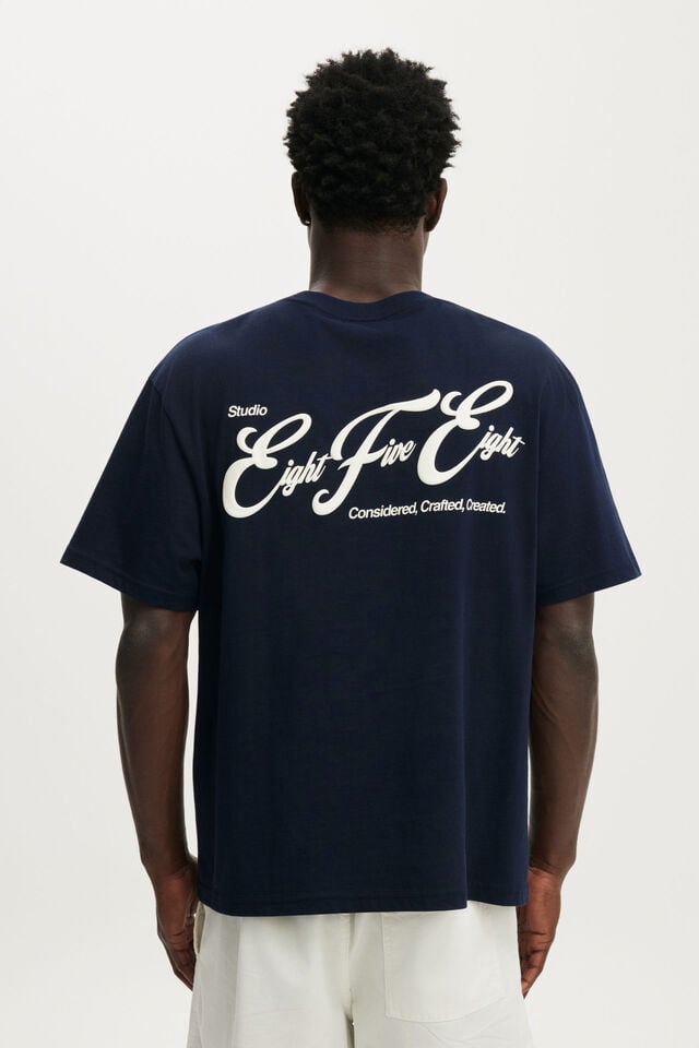 Everyday Fit Text T-Shirt, VINTAGE NAVY / EIGHT FIVE EIGHT