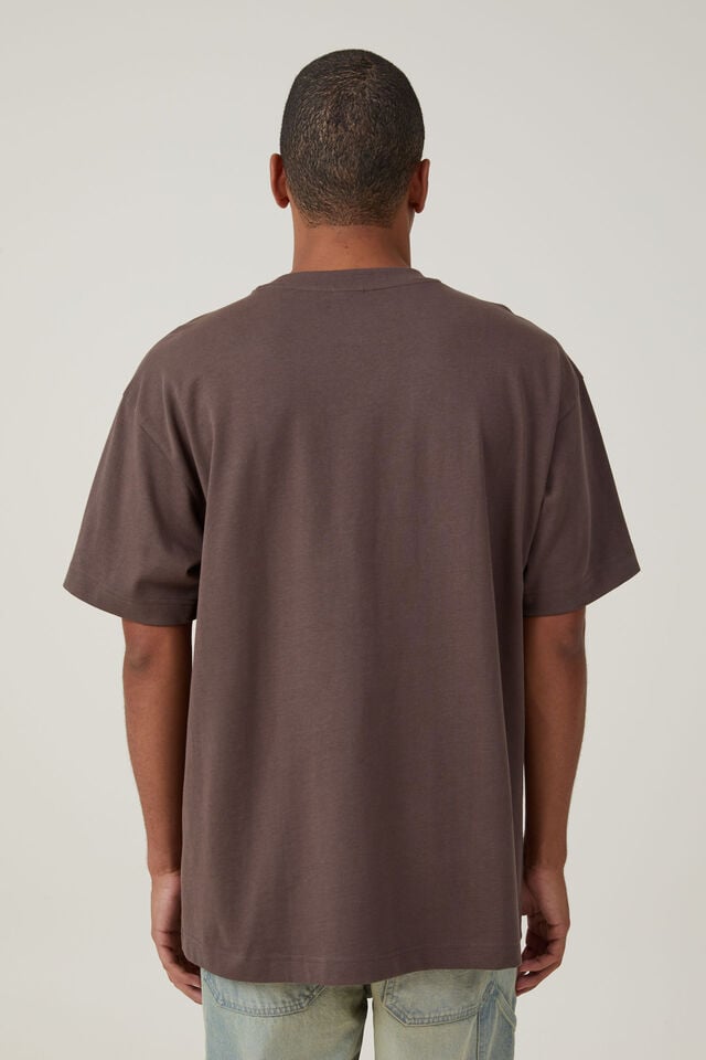 Box Fit Plain T-Shirt, WASHED CHOCOLATE