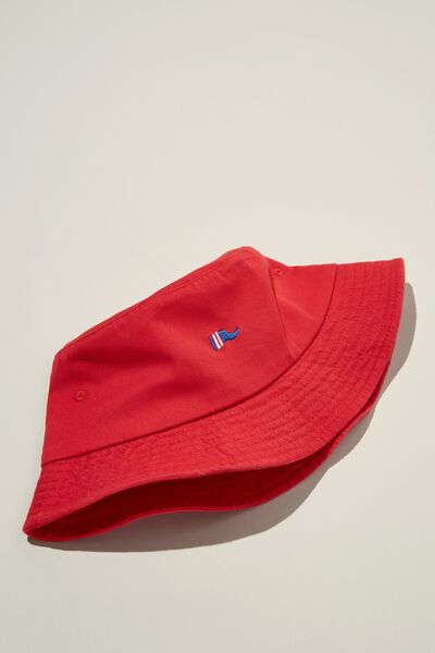 Chapéu - Premium Bucket Hat, CHILLI RED / FLAG ICON