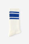 Meias - Essential Active Sock, OFF WHITE/BLUE TRIPLE STRIPE - vista de exemplo 3