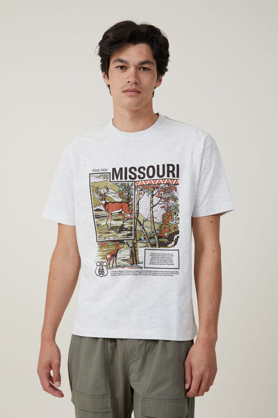 Premium Loose Fit Art T-Shirt, WHITE MARLE/MISSOURI