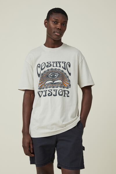 Premium Loose Fit Art T-Shirt, IVORY/COSMIC VISION
